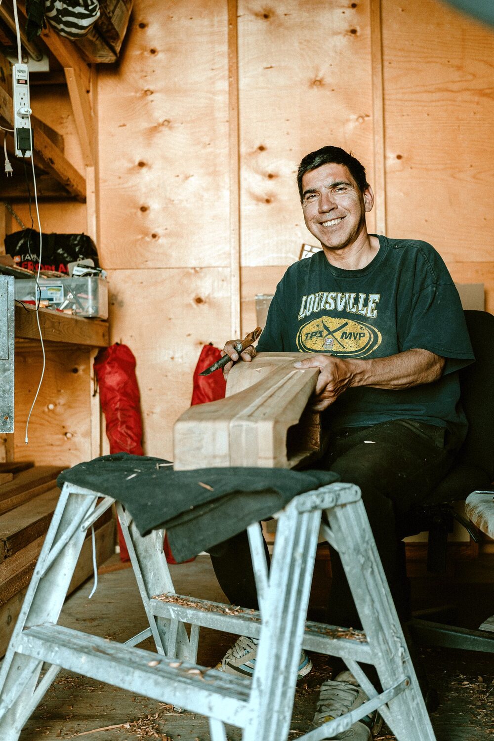 Portrait of Ross Henderson in his workshop