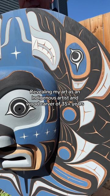 Moon — Red Cedar Mask by Ross Henderson